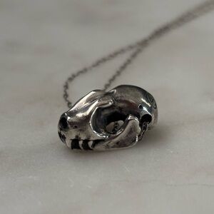 MIYU DECAY sterling silver bat skull necklace